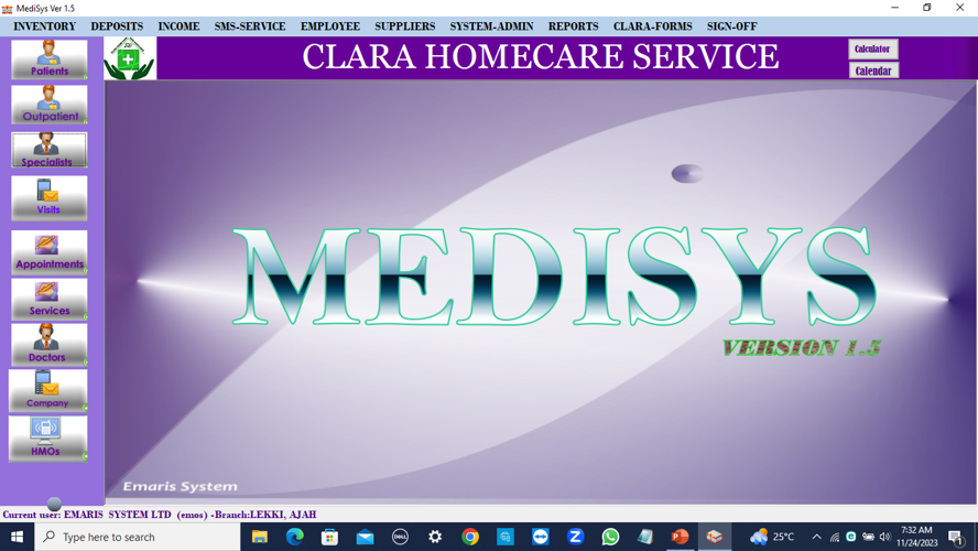 MEDISYS Screenshot